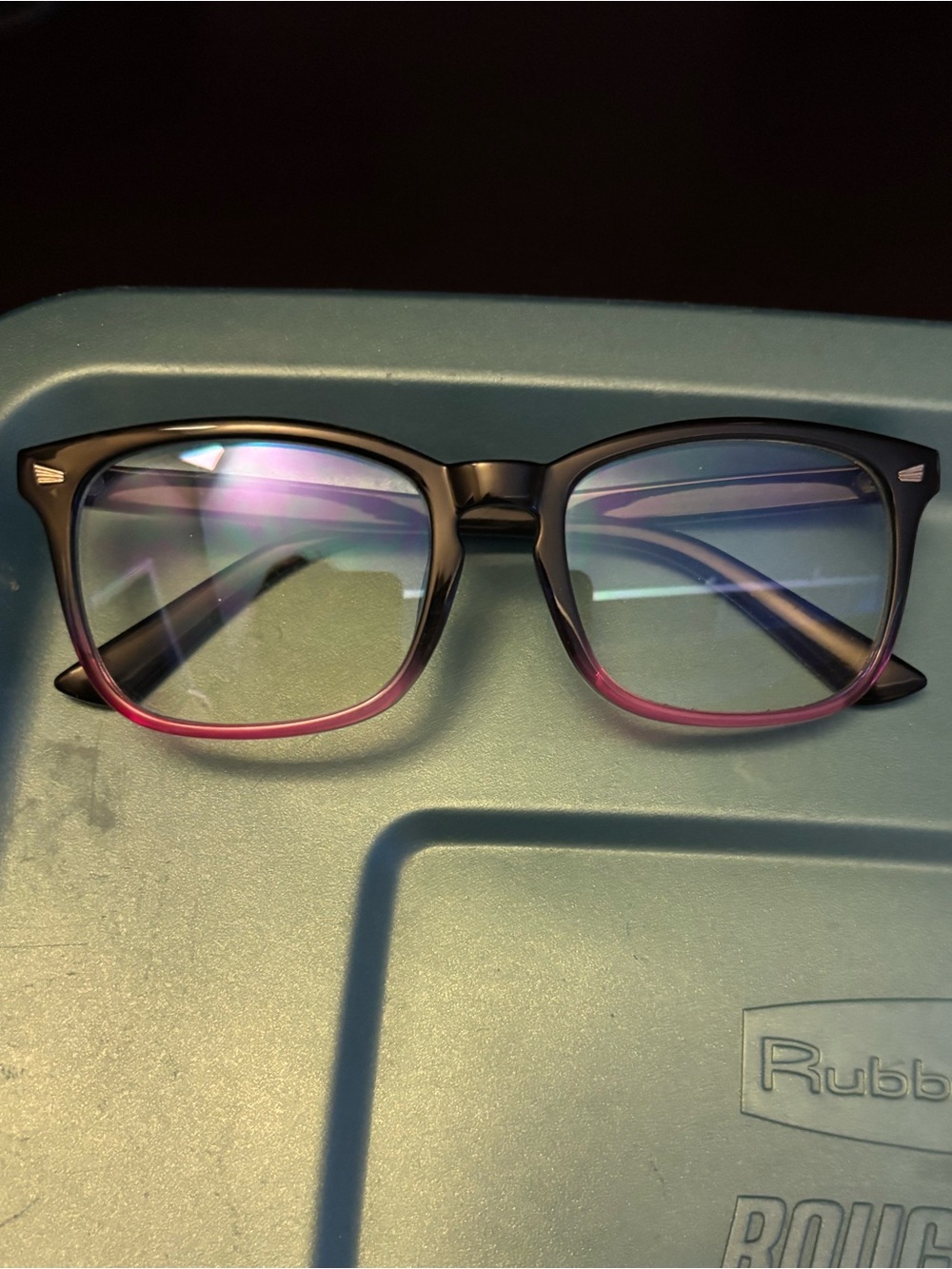 Square Black/Pink Blue Light Glasses